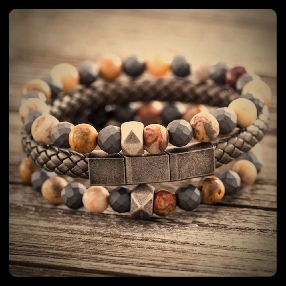 Unisex Reinforcements Stone Beaded Bracelet